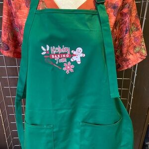 Green Holiday Baking Team Apron